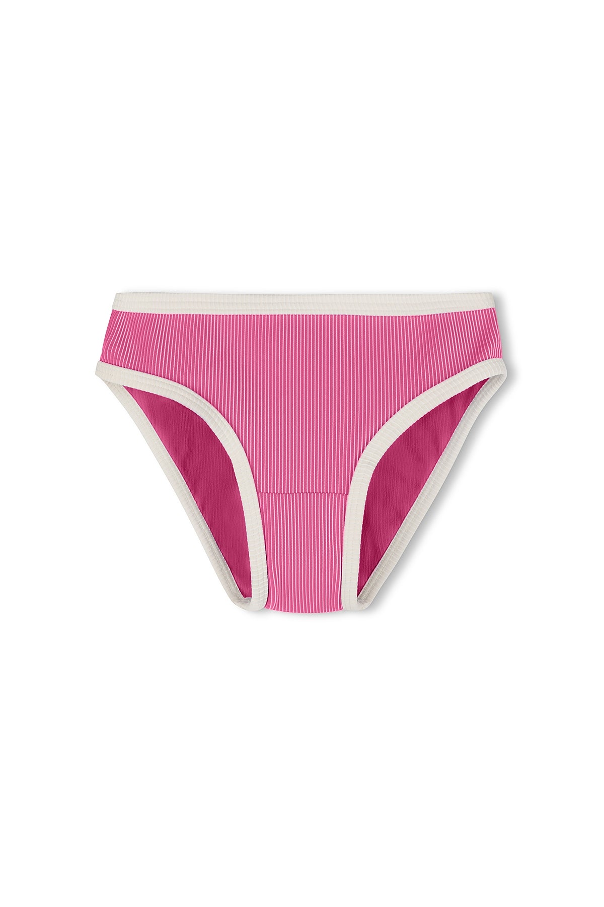 Mini Stripe Rib Bikini Bottom - Shell Pink