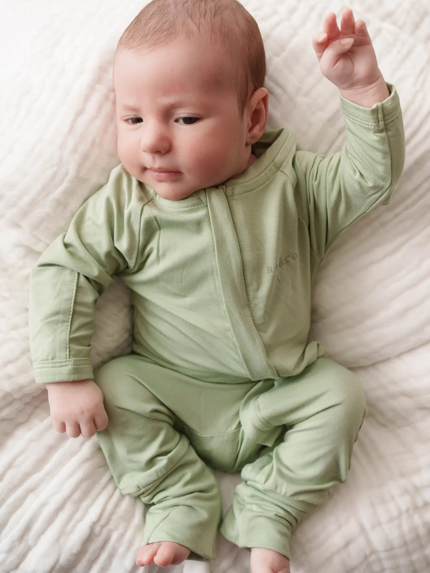 Lightweight Bamboo Onesie - Pistachio