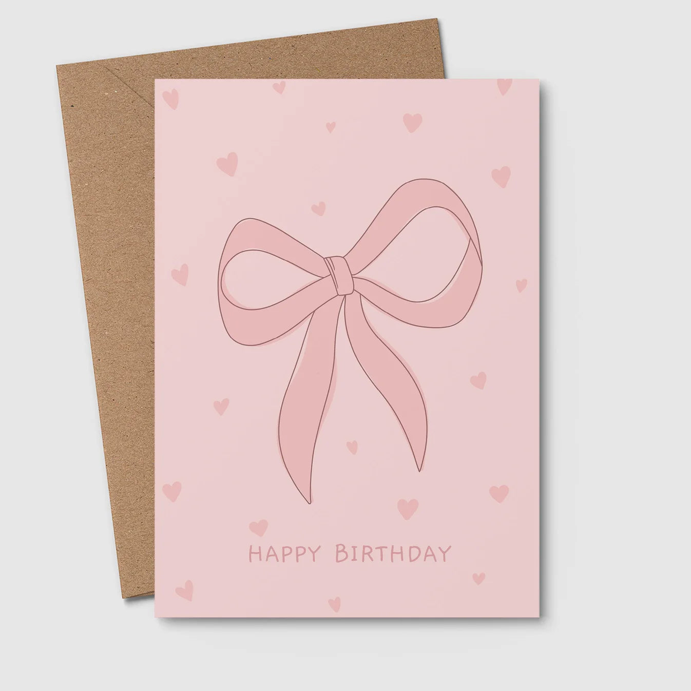 Bow & Hearts Birthday Card