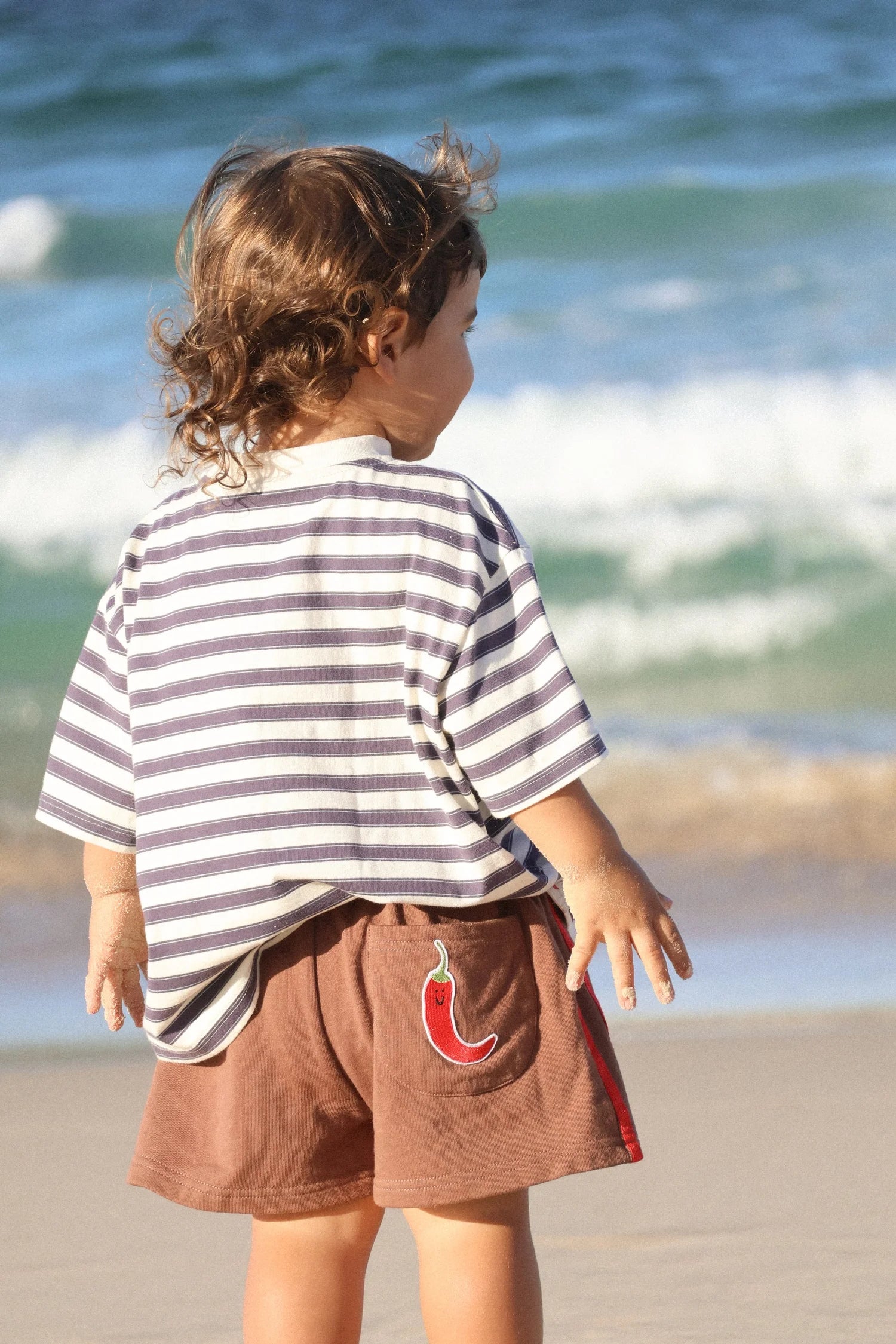 Nino Stripe Cotton Tee - Navy