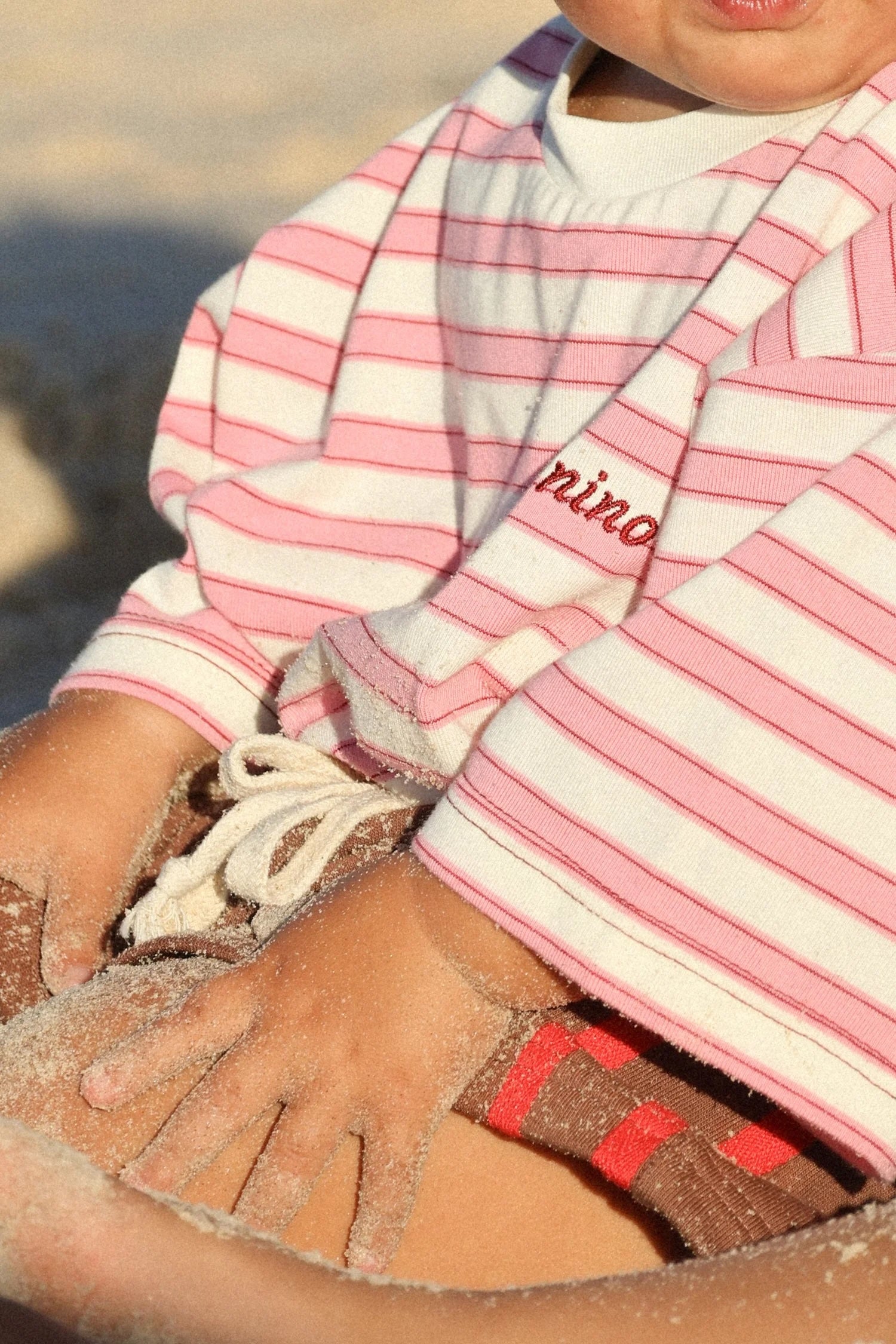 Nino Stripe Cotton Tee - Blush