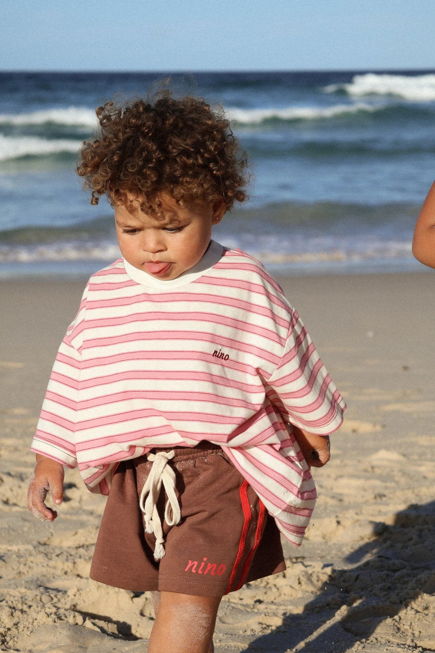 Nino Stripe Cotton Tee - Blush