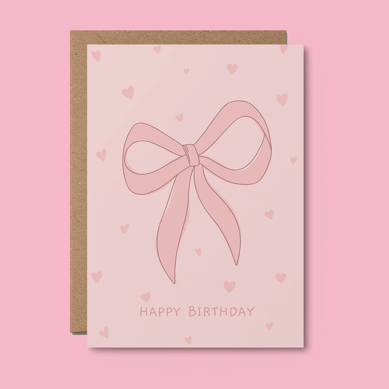 Bow & Hearts Birthday Card