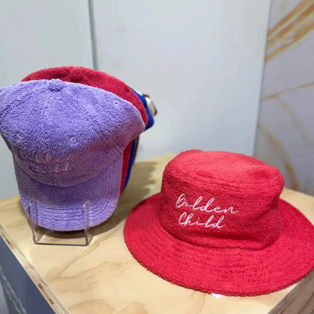 Endless Summer Brimmed Terry Hat - Racer Red