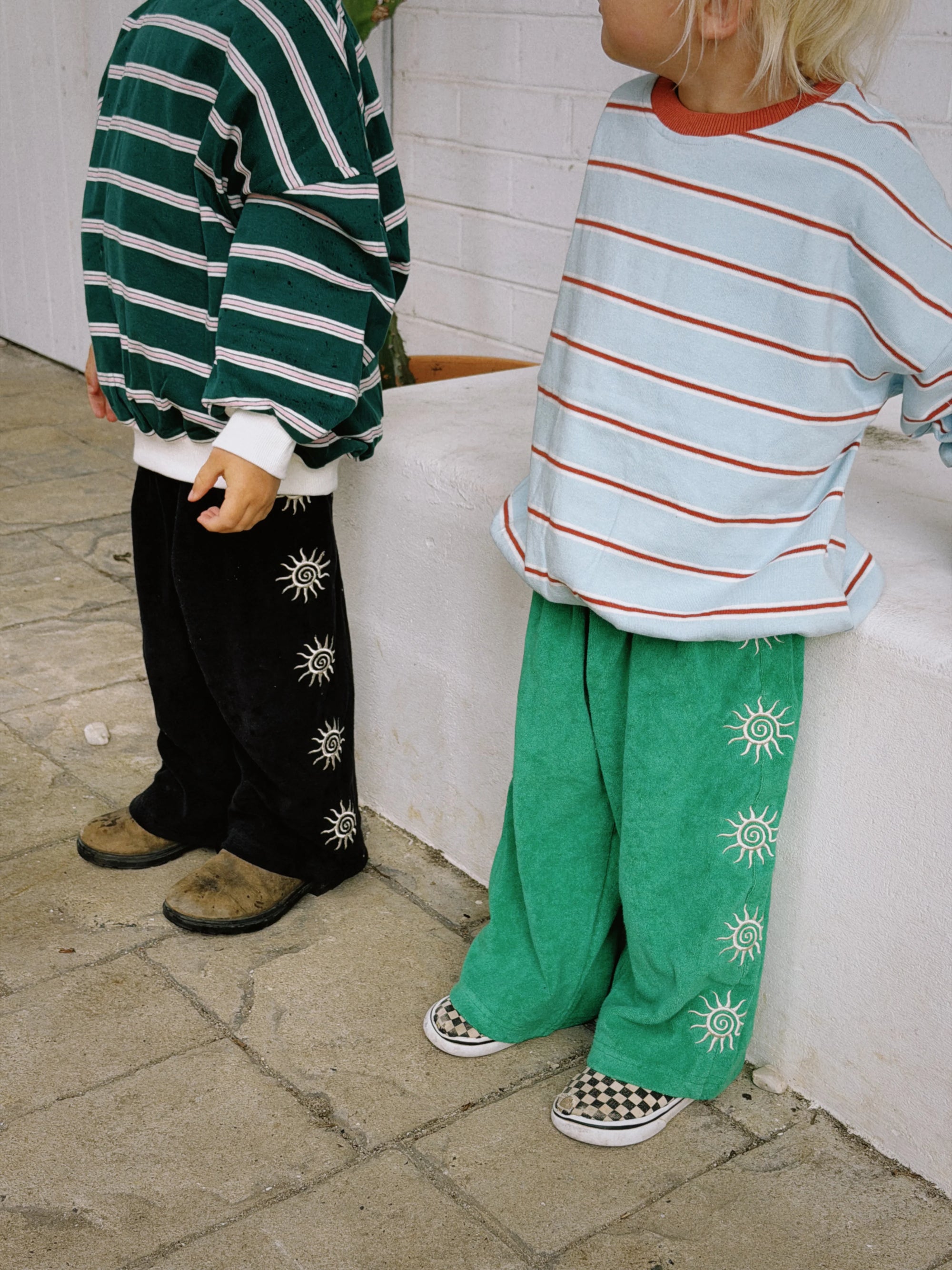 Stripe Cotton Pullover - Sky Blue