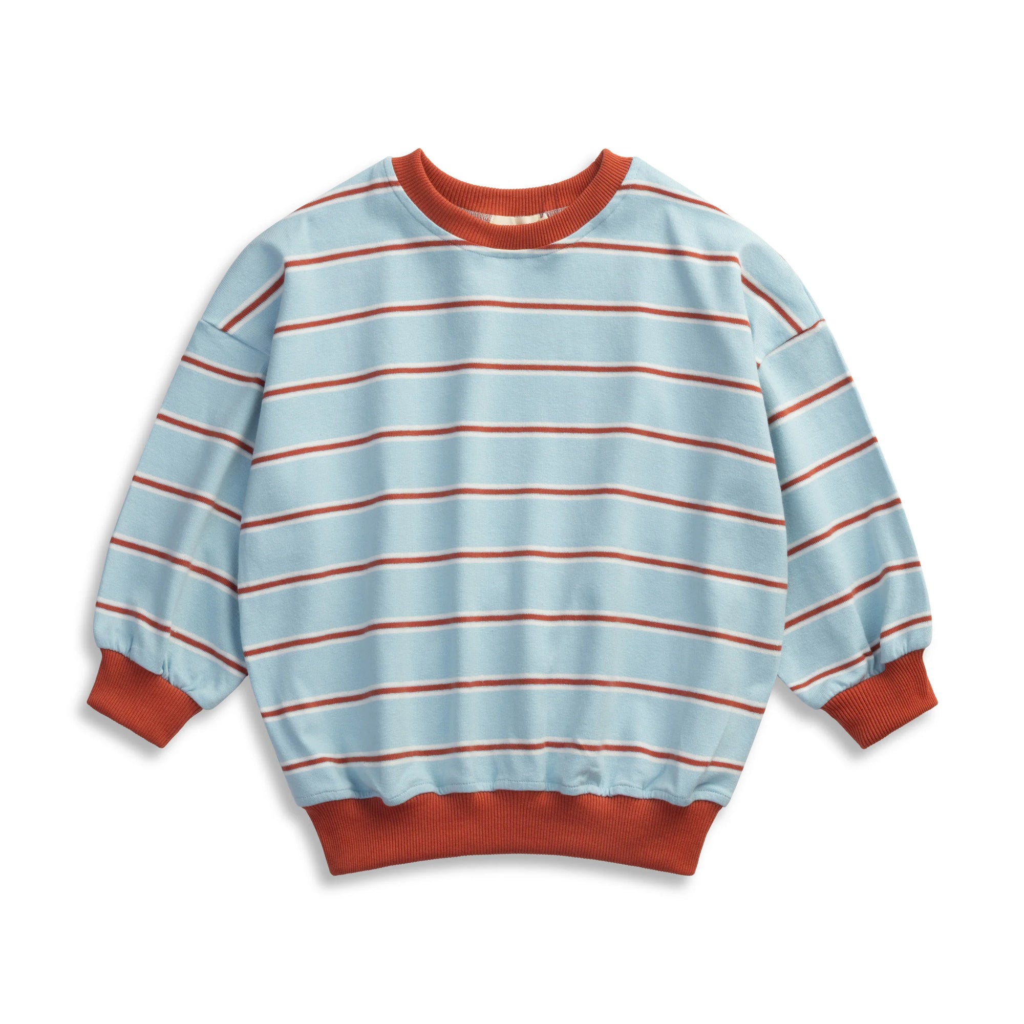 Stripe Cotton Pullover - Sky Blue