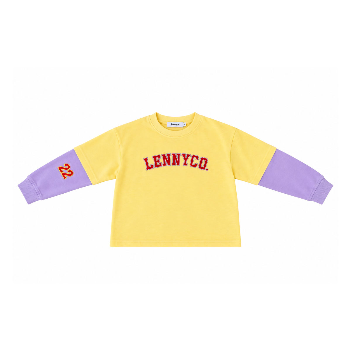 Long Sleeve Layered Tee - Yellow/Purple