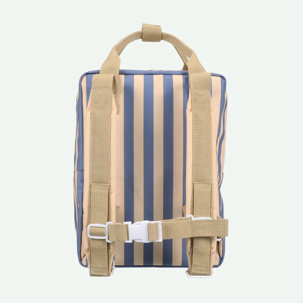 Backpack Medium Envelope Stripes Blue Whale + Sandy Yellow