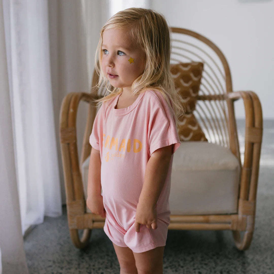 Mermaid Playsuit Pink Cream