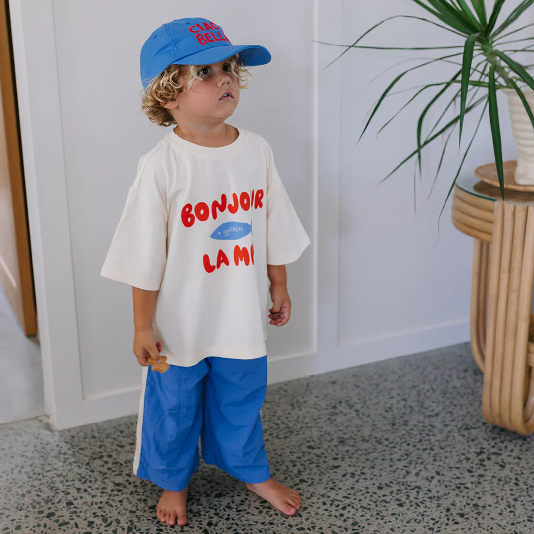 Bonjour La Mer Mid Sleeve Tee Buttercream